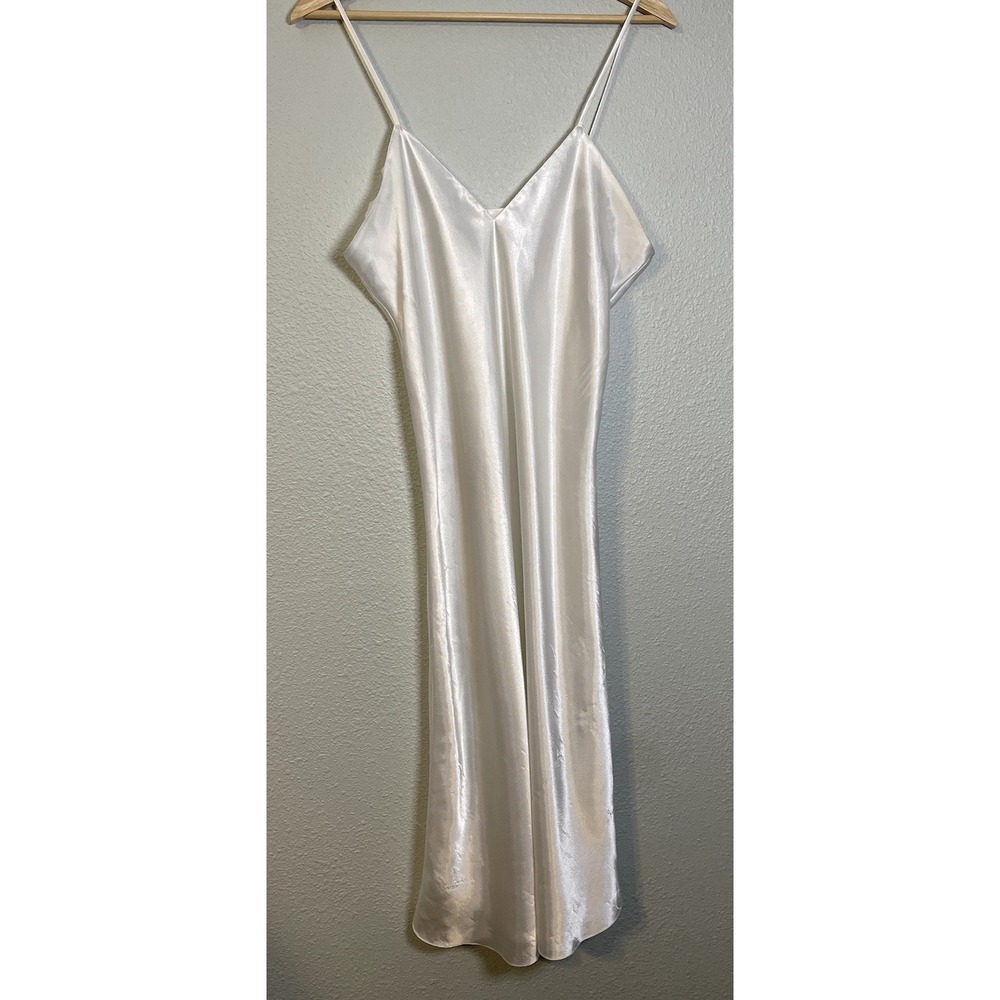 Vintage TJW by Mervyns 90s White Slip‎ Dress Nightgown Large Bridal Valentines - Picture 5 of 8